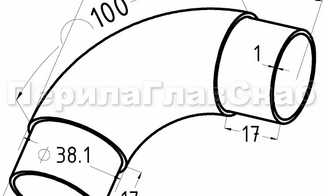 Отвод под Ø38.1 мм, литой, полированный, (AISI 304) k059 2 Отвод под Ø38.1 мм, литой, полированный, (AISI 304) k059 2