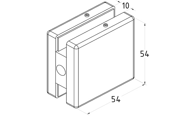 Коннектор стена-стекло 53х53 мм, нержавеющая сталь AISI 304, полированная t193 PSS 4 Коннектор стена-стекло 53х53 мм, нержавеющая сталь AISI 304, полированная t193 PSS 4