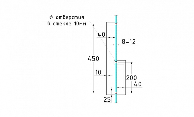 Ручка полотенцесушитель 25*10*200*450, полированная t625 PSS 2 Ручка полотенцесушитель 25*10*200*450, полированная t625 PSS 2