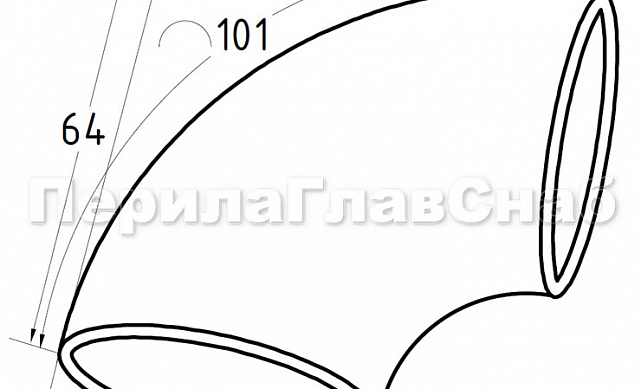 Отвод поручня под сварку Ø38.1х1.45 мм, 90°, полированный 400 Grit, (AISI 201) k095-6 2 Отвод поручня под сварку Ø38.1х1.45 мм, 90°, полированный 400 Grit, (AISI 201) k095-6 2
