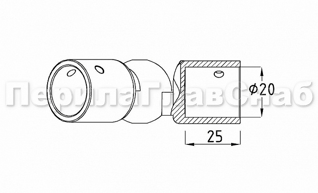Соединитель труба-труба, шарнирный, цинк-хром полированный t915 PZn 2 Соединитель труба-труба, шарнирный, цинк-хром полированный t915 PZn 2
