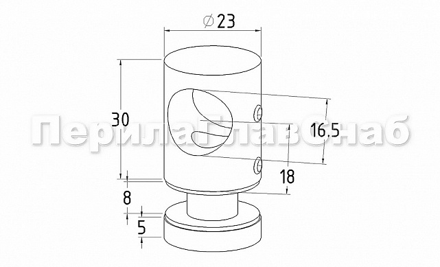 Ригеледержатель на стекло 8 мм, Ø16 мм, полированный, литой (AISI 304) k019 3 Ригеледержатель на стекло 8 мм, Ø16 мм, полированный, литой (AISI 304) k019 3