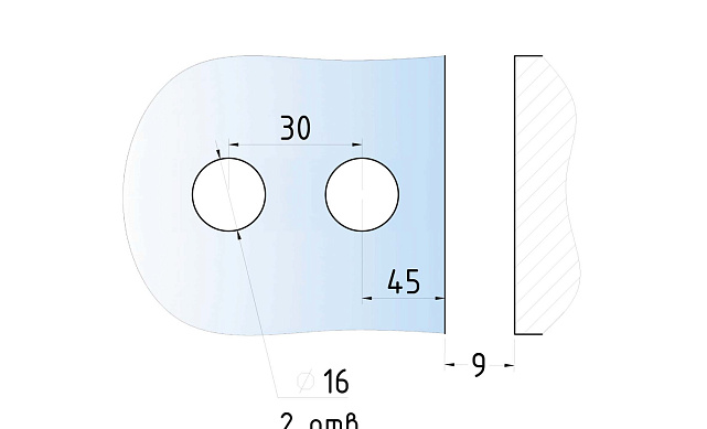 Петля для душевой кабины стена-стекло, AISI 304 t323 PSS 3 Петля для душевой кабины стена-стекло, AISI 304 t323 PSS 3