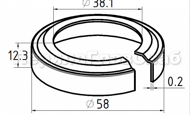 Низ стойки Ø38.1 мм, 60х12.3х0.2 мм, полированный (AISI 410) #200 k015-410 2 Низ стойки Ø38.1 мм, 60х12.3х0.2 мм, полированный (AISI 410) #200 k015-410 2