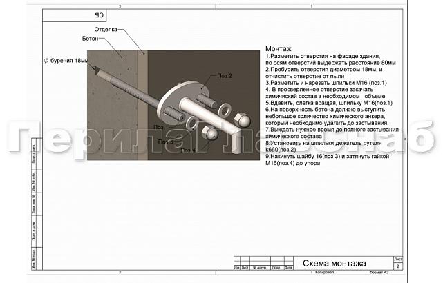 Комплект фурнитуры для козырька 1500х2800 (на вантах/тягах) k671-15-28 4