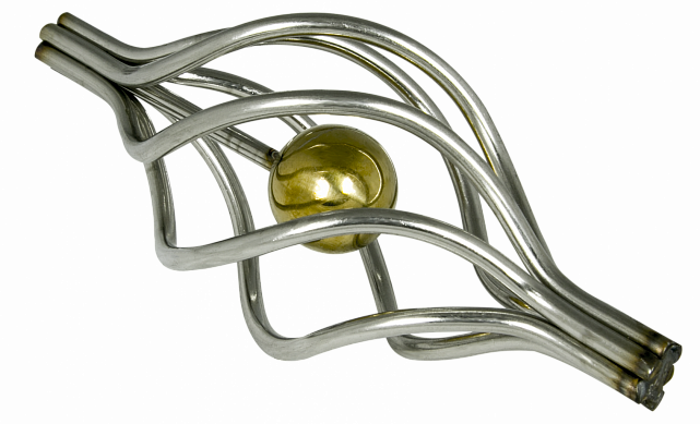 Декоративная вставка (корзинка) для стойки Ø25 мм, с золотым шаром k388-2 10 Декоративная вставка (корзинка) для стойки Ø25 мм, с золотым шаром k388-2 10