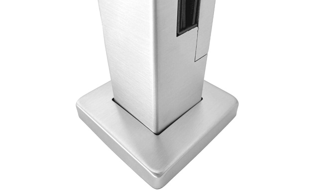 Стеклодержатель литой напольный, плоский 50х50х190 мм, шлифованный (AISI 304) Фk275-2 8 Стеклодержатель литой напольный, плоский 50х50х190 мм, шлифованный (AISI 304) Фk275-2 8