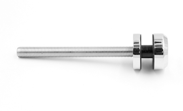 Комплект торцевого крепления несущего стекла, шпилька AISI316, гайка-шайба Ø50х10х18 мм с внутренней резьбой М16, полированный k277-2 5 Комплект торцевого крепления несущего стекла, шпилька AISI316, гайка-шайба Ø50х10х18 мм с внутренней резьбой М16, полированный k277-2 5
