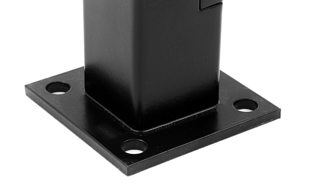 Стеклодержатель литой напольный, плоский 50х50х190 мм, для стекла 10-12 мм, черный RAL9005 мат, AISI 304  Фk275-2- BL 4 Стеклодержатель литой напольный, плоский 50х50х190 мм, для стекла 10-12 мм, черный RAL9005 мат, AISI 304  Фk275-2- BL 4