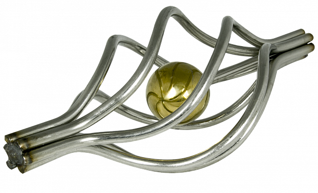 Декоративная вставка (корзинка) для стойки Ø25 мм, с золотым шаром k388-2 8 Декоративная вставка (корзинка) для стойки Ø25 мм, с золотым шаром k388-2 8