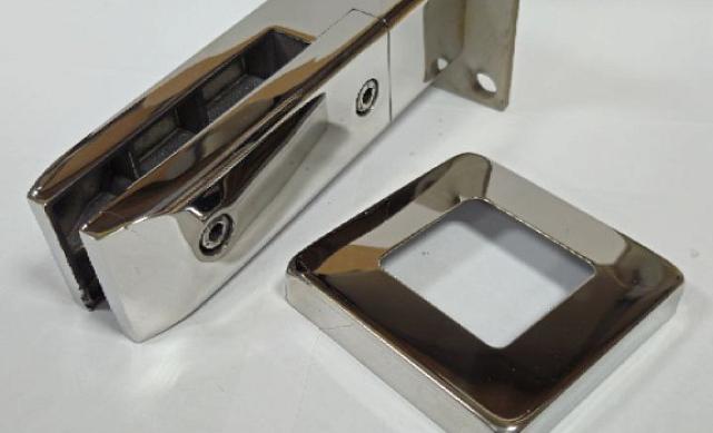 Стеклодержатель литой напольный, плоский 50х50х190 мм, для стекла 10-12 мм, полированный AISI 304, уценка k275-2-У 14