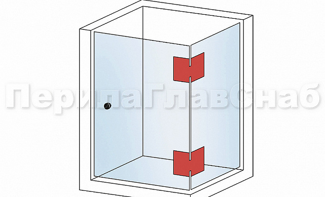 Петля для душевой кабины стекло-стекло 90° 90х55 мм шлифованная  t304 SSS 2 Петля для душевой кабины стекло-стекло 90° 90х55 мм шлифованная  t304 SSS 2