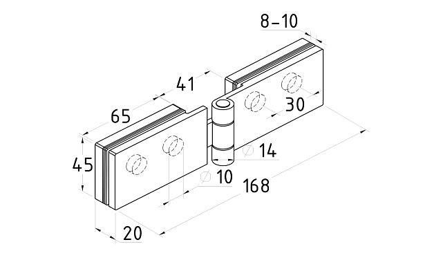 Душевая петля стекло-стекло, нержавеющая сталь AISI 304, полированная t321 PSS 2 Душевая петля стекло-стекло, нержавеющая сталь AISI 304, полированная t321 PSS 2