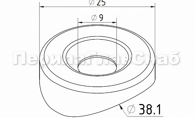 Шайба Ø25.4 мм под Ø38.1 мм, полированная, (AISI 304) k063 2 Шайба Ø25.4 мм под Ø38.1 мм, полированная, (AISI 304) k063 2