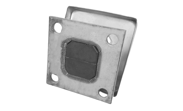 Стеклодержатель напольный, плоский 45х50х160 мм, для стекла 10 - 12 мм, полированный, без сверления стекла AISI 304 k282 2 Стеклодержатель напольный, плоский 45х50х160 мм, для стекла 10 - 12 мм, полированный, без сверления стекла AISI 304 k282 2