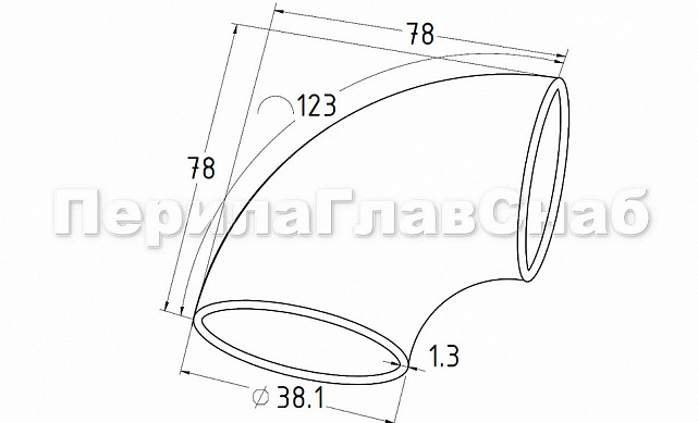 Отвод поручня под сварку удлиненный Ø38.1х1.5 мм, 800 Grit, полированный, (AISI 304) k095-5 2 Отвод поручня под сварку удлиненный Ø38.1х1.5 мм, 800 Grit, полированный, (AISI 304) k095-5 2