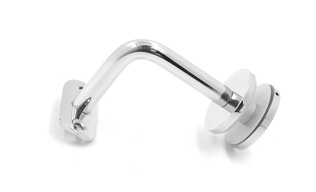 Держатель поручня Ø50.8 мм, на стекло 10-17 мм, Ø43х5 мм, вынос 60х70, нержавеющая сталь, полированная (AISI 304) k008-3 3 Держатель поручня Ø50.8 мм, на стекло 10-17 мм, Ø43х5 мм, вынос 60х70, нержавеющая сталь, полированная (AISI 304) k008-3 3