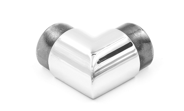 Отвод поручня 90°, с вставками для трубы Ø42.4 мм, полир., (AISI 304) k230-2 5 Отвод поручня 90°, с вставками для трубы Ø42.4 мм, полир., (AISI 304) k230-2 5