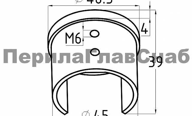 Заглушка для поручня с пазом Ø48.3 мм 4х39 мм шлифованная (AISI 304) k235-2 3 Заглушка для поручня с пазом Ø48.3 мм 4х39 мм шлифованная (AISI 304) k235-2 3