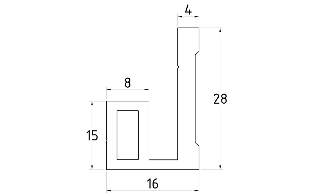 Профиль-упор для душевых, длина 2200 мм, хим полировка t116 AL 3 Профиль-упор для душевых, длина 2200 мм, хим полировка t116 AL 3