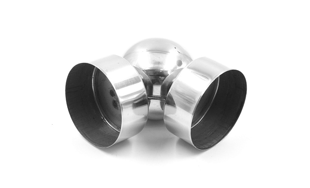 Поворот дер./пласт. поручня Ø50.8х0.4 мм, полированный, (AISI 201) k053-5 6 Поворот дер./пласт. поручня Ø50.8х0.4 мм, полированный, (AISI 201) k053-5 6