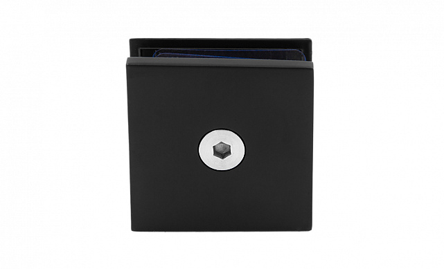 Коннектор для душевой кабины стена-стекло 45х45, вырез 67, цинк, черный t730 BZn 6  Коннектор для душевой кабины стена-стекло 45х45, вырез 67, цинк, черный t730 BZn 6