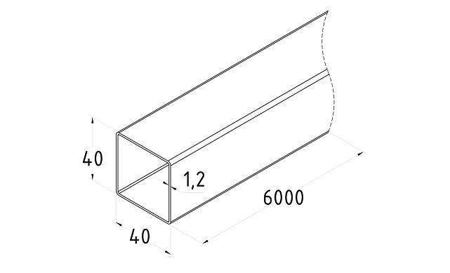 Труба 40х40х1,2 мм, полированная, AISI304 k866-4 2