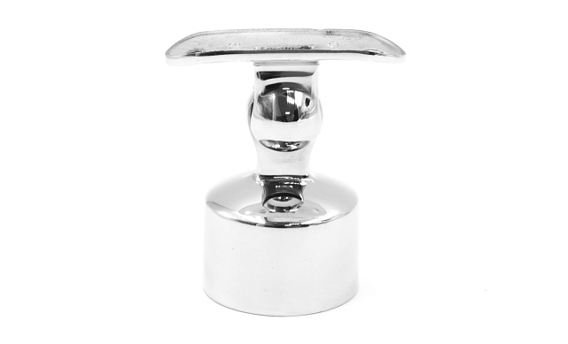 Наконечник шарнирный на стойку Ø38.1 мм, с ложементом под поручень Ø50.8 мм, наружный, литой, полированный, AISI 304, k329 3