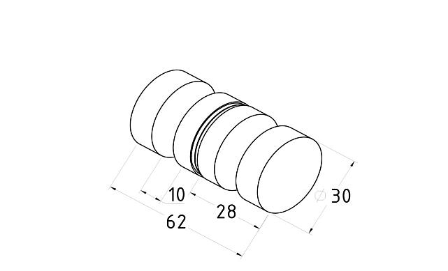 Дверная ручка «кноб», алюминий-хром, полированная t692 ALPC 2