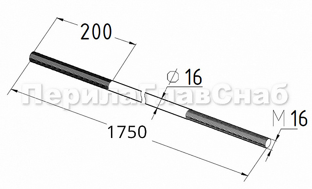 Вант(тяга) для козырька М16, длина 1750мм (AISI 304) k668-16-1750 2 Вант(тяга) для козырька М16, длина 1750мм (AISI 304) k668-16-1750 2