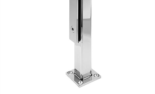 Стеклодержатель напольный 40х40х400 мм, для стекла 8-20 мм, полированный, AISI 304 k278 3