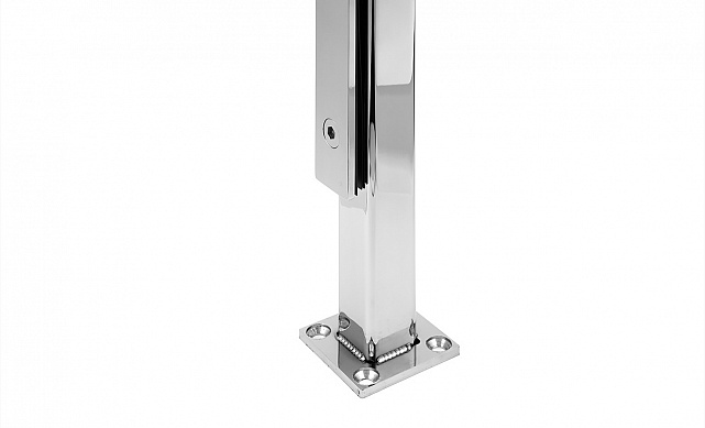 Стеклодержатель напольный 40х40х400 мм, для стекла 8-20 мм, полированный, AISI 304 k278 3 Стеклодержатель напольный 40х40х400 мм, для стекла 8-20 мм, полированный, AISI 304 k278 3