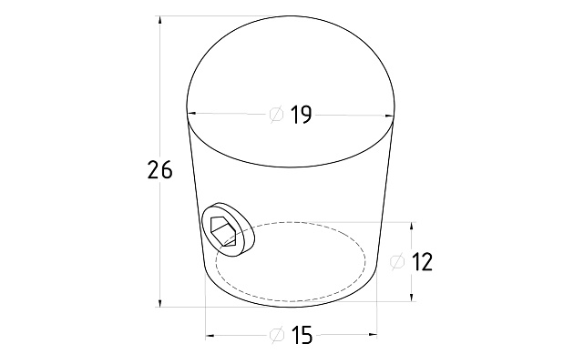 Заглушка для трубы "капля" Ø12 мм, нержавеющая сталь AISI 304, полированная k226-12 2 Заглушка для трубы "капля" Ø12 мм, нержавеющая сталь AISI 304, полированная k226-12 2