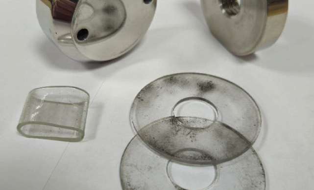 Комплект торцевого крепления несущего стекла, гайка-шайба Ø50х10х18 мм с внутренней резьбой М16(для оцинковки), полированный AISI 304, уценка k277-7-У 9 Комплект торцевого крепления несущего стекла, гайка-шайба Ø50х10х18 мм с внутренней резьбой М16(для оцинковки), полированный AISI 304, уценка k277-7-У 9