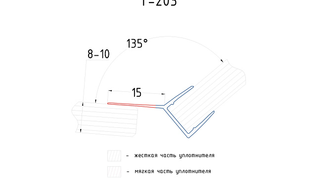 Уплотнитель для стекла в душевую кабину 8 мм, стекло-стекло 2200 мм t203 3 Уплотнитель для стекла в душевую кабину 8 мм, стекло-стекло 2200 мм t203 3