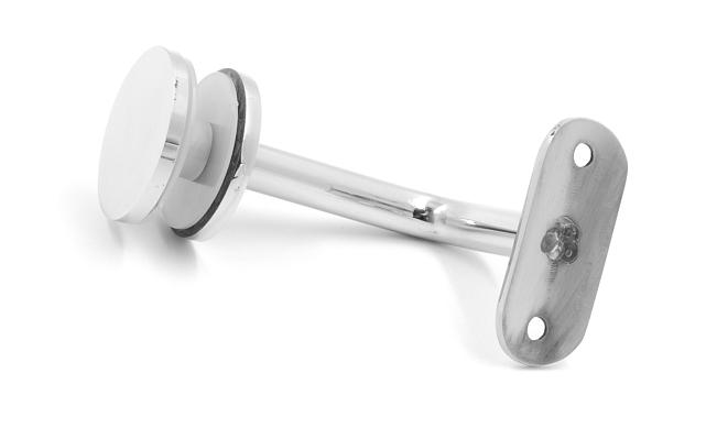 Держатель поручня Ø50.8 мм, на стекло 10-17 мм, Ø43х5 мм, вынос 60х70, нержавеющая сталь, полированная (AISI 304) k008-3 5