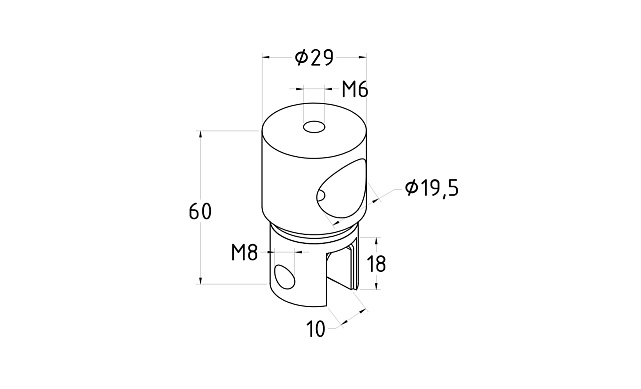 Держатель стекла сквозной, цинк-хром полированный t914 PZn 2 Держатель стекла сквозной, цинк-хром полированный t914 PZn 2