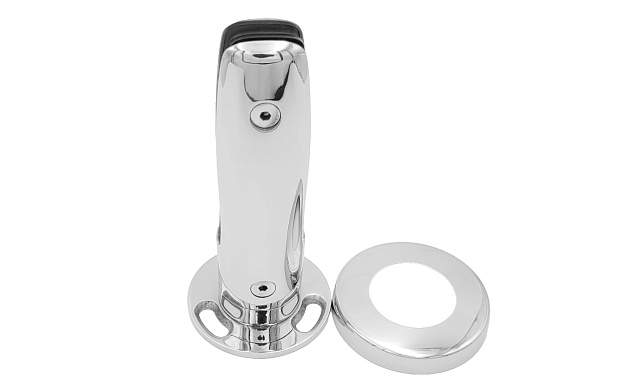 Стеклодержатель литой напольный, круглый, для стекла 12-16  мм, полированный (AISI 304) k176-2 7 Стеклодержатель литой напольный, круглый, для стекла 12-16  мм, полированный (AISI 304) k176-2 7