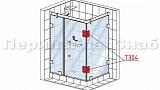 Минисхемы Петля для душевой кабины стекло-стекло 90° 90х55 мм шлифованная  t304 SSS