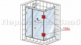 Минисхемы Петля для душевой кабины стекло-стекло 90° 90х55 мм шлифованная  t304 SSS Минисхемы Петля для душевой кабины стекло-стекло 90° 90х55 мм шлифованная  t304 SSS