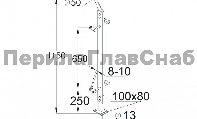 Стойка эксклюзивная из двух пластин с двумя спайдерными стеклодержателями, крепление в пол, нерегулируемый ложемент (AISI 304) k771 2 Стойка эксклюзивная из двух пластин с двумя спайдерными стеклодержателями, крепление в пол, нерегулируемый ложемент (AISI 304) k771 2
