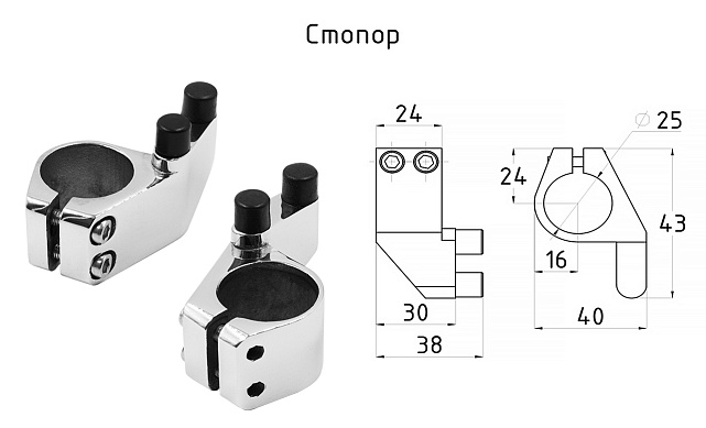 Комплект раздвижной системы для стеклянных дверей, AISI 304, полированный t405 4 Комплект раздвижной системы для стеклянных дверей, AISI 304, полированный t405 4