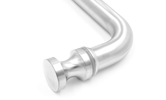 Дверная ручка с кнобом для стекла 8-10 мм, 19х201 мм, отверстие 12 мм, шлифованная t623-200 SSS 2