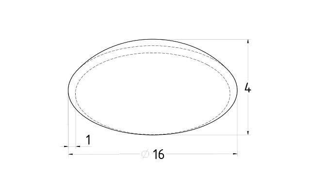Заглушка сферическая Ø16 х 1.00 мм, сварная, (AISI 201) k054 3 Заглушка сферическая Ø16 х 1.00 мм, сварная, (AISI 201) k054 3