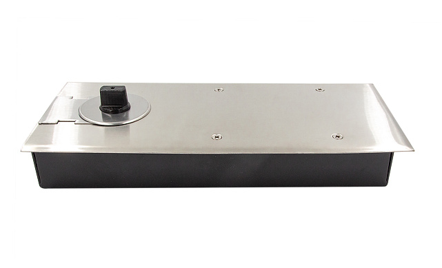 Доводчик для стеклянной двери до 80 кг EN3, напольный, 500 тыс. циклов, нержавеющая сталь AISI 304, шлифованная t183 SSS 7 Доводчик для стеклянной двери до 80 кг EN3, напольный, 500 тыс. циклов, нержавеющая сталь AISI 304, шлифованная t183 SSS 7