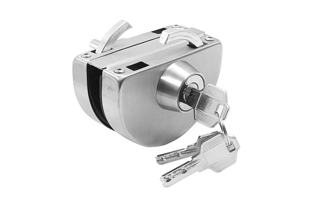 Замок для стеклянной двери с ответной частью на стекло, без вырезов в стекле шлифованный t109 SSS 5 Замок для стеклянной двери с ответной частью на стекло, без вырезов в стекле шлифованный t109 SSS 5