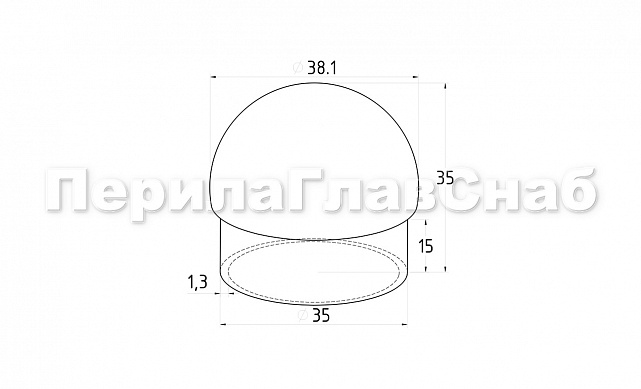 Заглушка сферическая для трубы Ø38.1 мм полированная (AISI 304) k271 3 Заглушка сферическая для трубы Ø38.1 мм полированная (AISI 304) k271 3