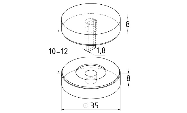 Коннектор для соединения стекол без вырезов, под стекло 10-12 мм t522 SSS 2 Коннектор для соединения стекол без вырезов, под стекло 10-12 мм t522 SSS 2
