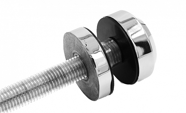 Комплект торцевого крепления несущего стекла, укороченный, шпилька оцинкованная, гайка-шайба Ø50х13х9мм с внутренней резьбой М16, шлифованный AISI 201 Фk277-3-2 4 Комплект торцевого крепления несущего стекла, укороченный, шпилька оцинкованная, гайка-шайба Ø50х13х9мм с внутренней резьбой М16, шлифованный AISI 201 Фk277-3-2 4