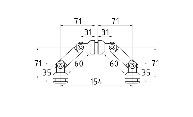 Крепление на три стекла, штанга 60 мм, без зенковки tt204-60A SSS 2 Крепление на три стекла, штанга 60 мм, без зенковки tt204-60A SSS 2